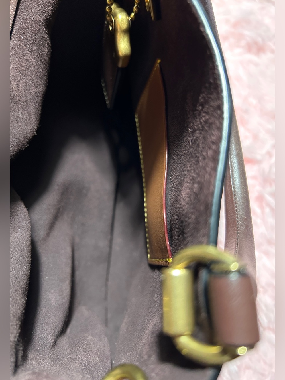 Coach Pebbled Leather Rogue 25 in Brick Red/Colorblock - Picture 8 of 11